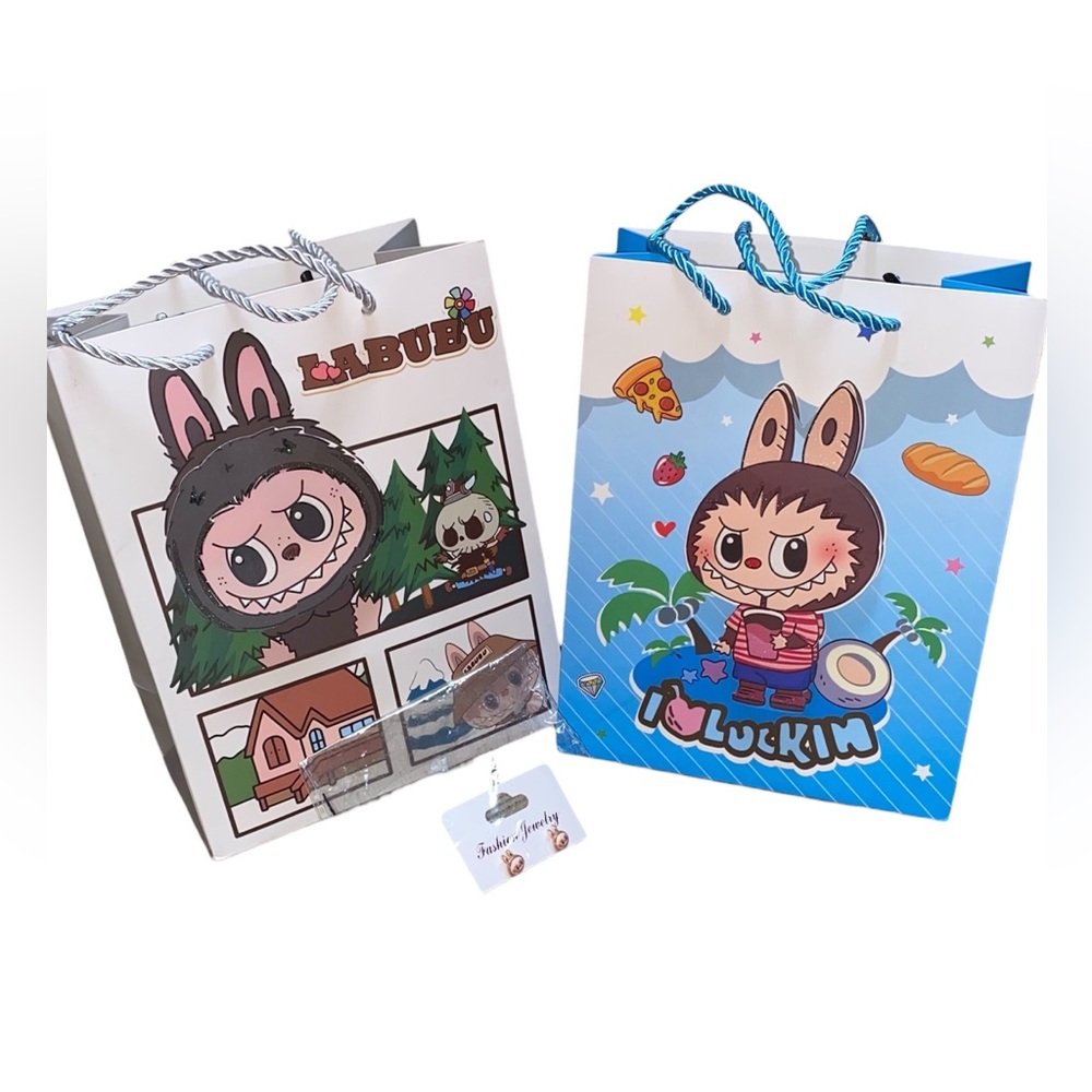 Labubu ❌❌SOLD❌❌Bundle Earrings & Gift Bags ALL NEW!